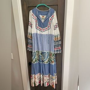NWOT farm rio embroidered maxi